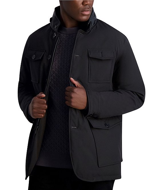 Color:Black - Image 1 - Puffer Blazer Jacket
