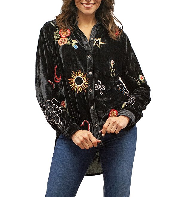 Karyn Seo Embroidered Blouse L popular NWT