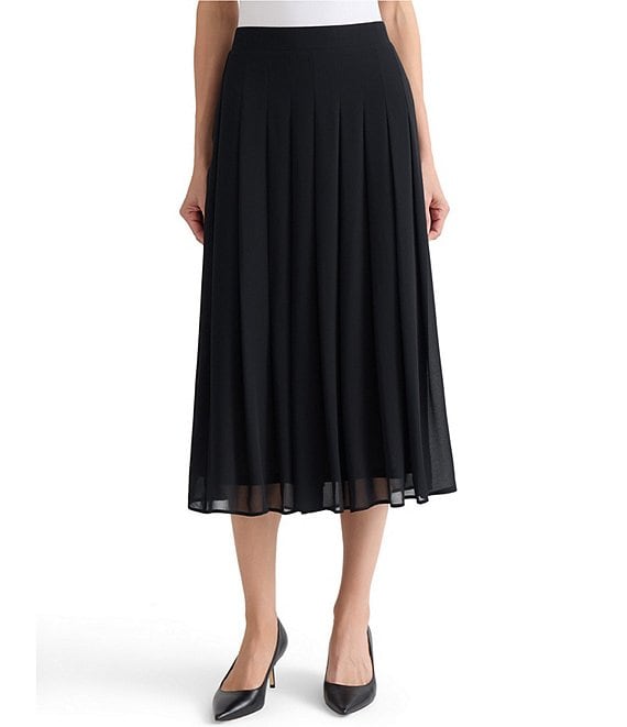 Kasper Chiffon A Line Pleated Skirt