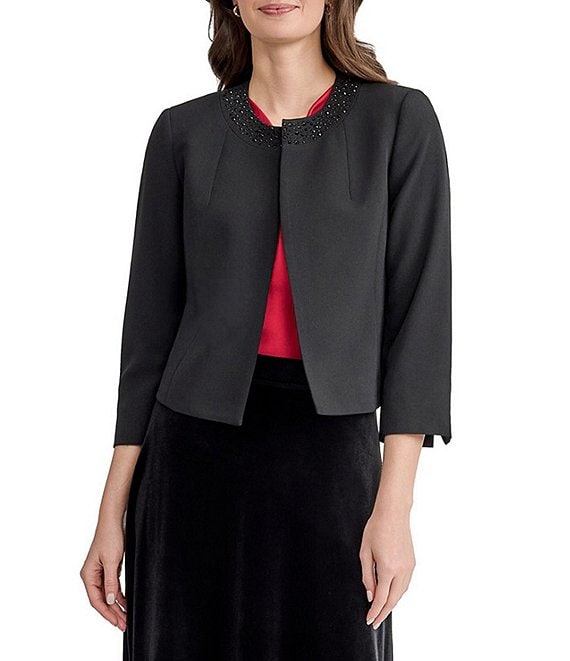 Kasper Embellished Open Front Cardigan