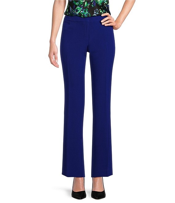 Kasper Full Length Pocketed Flat Front Straight Hemmed Trouser | Dillard's