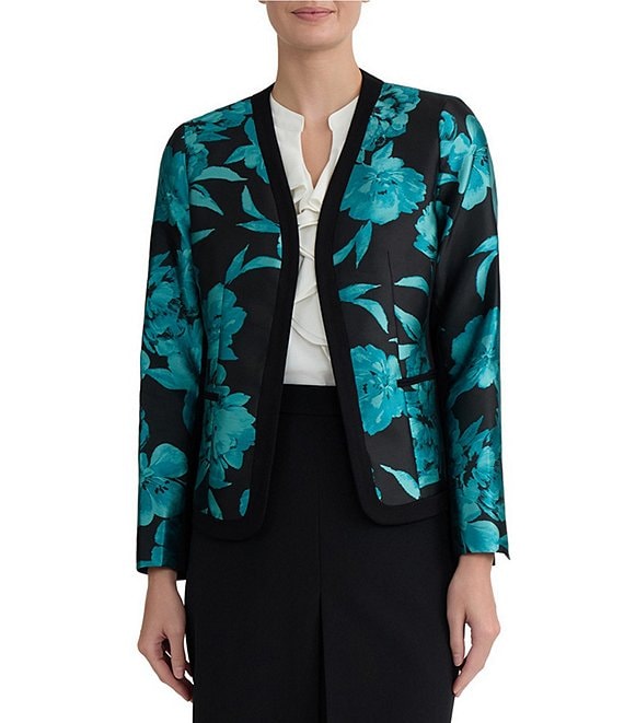 Kasper Long Sleeve Jacquard Blazer