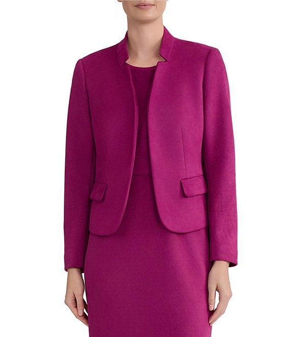 Kasper Long Sleeve Scuba Suede Blazer