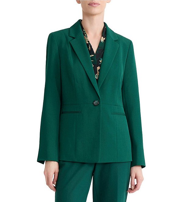 Kasper One Button Crepe Blazer