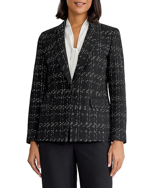 Kasper One Button Notch Collar Blazer