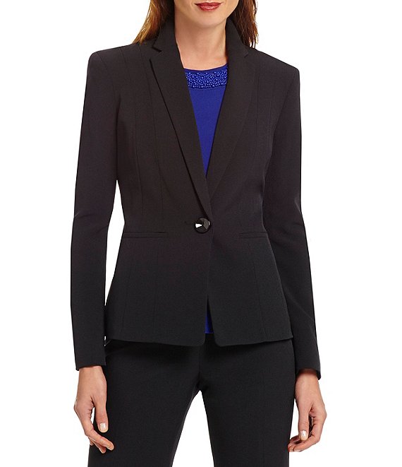 NWT $139 Kasper Separates Sz 4P Black Formal Beaded Collar Blazer Jacket  Bolero