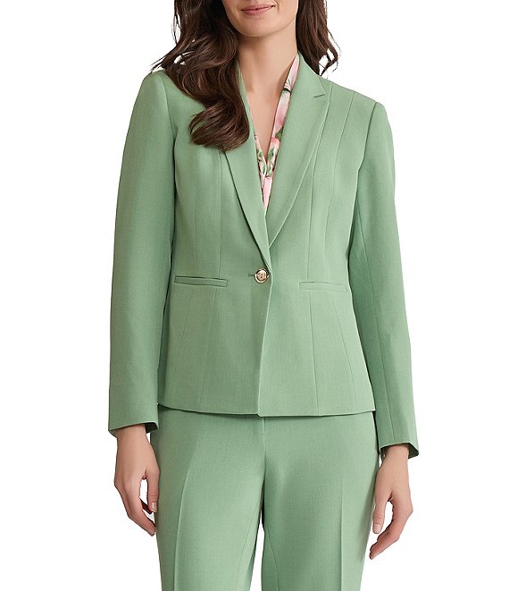Kasper Petite One Button Stretch Crepe Jacket