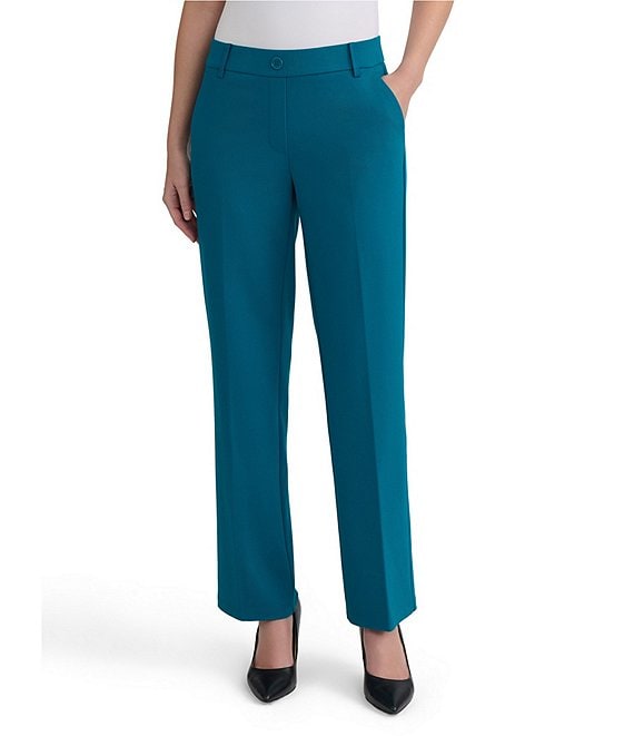 Kasper Petite Pull On Compression Faux Fly Trousers