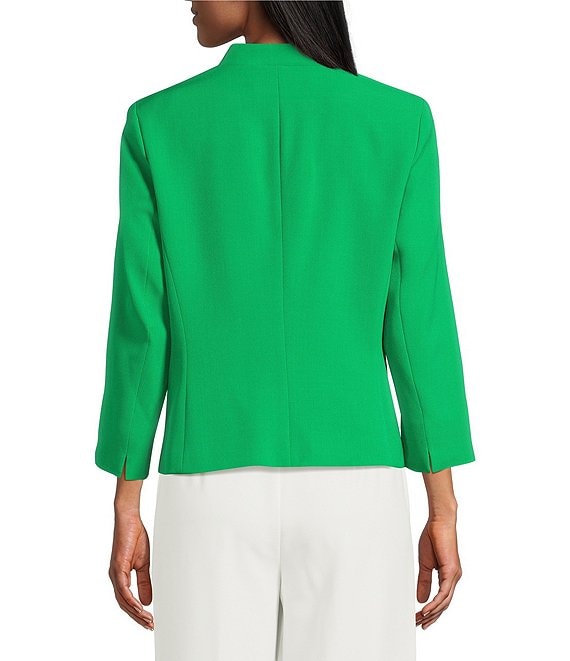 Kasper Petite Size Julia Open Front Front Collarless Stretch Crepe