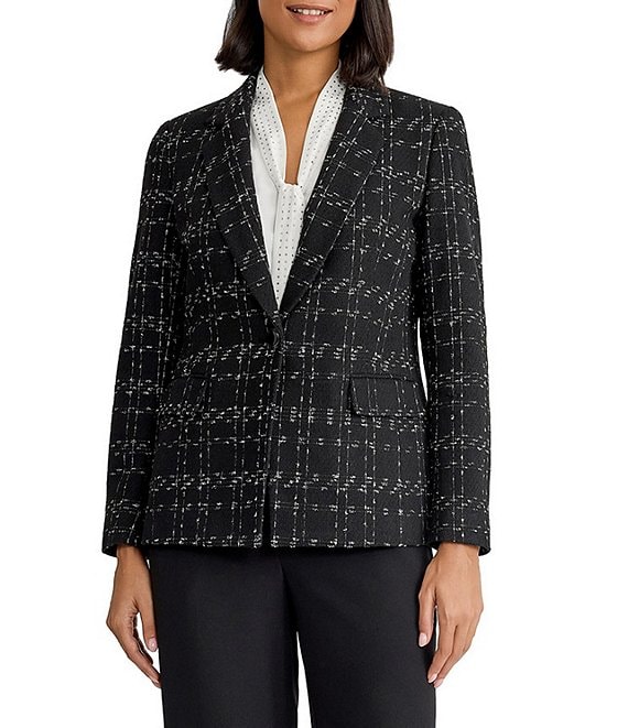 Kasper Petite Size One Button Notch Collar Blazer