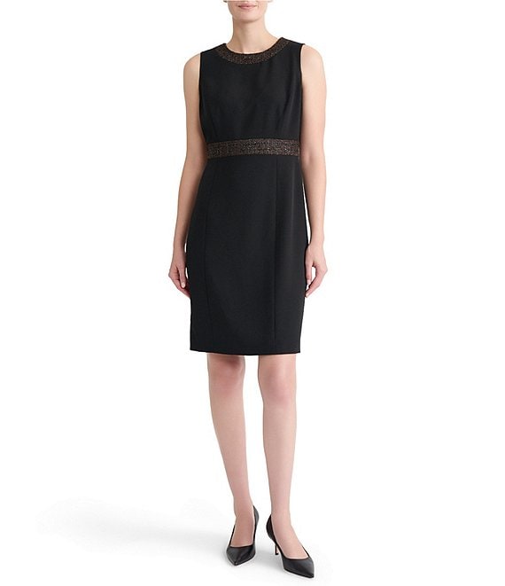 Kasper Petite Sleeveless Crepe Sheath Dress
