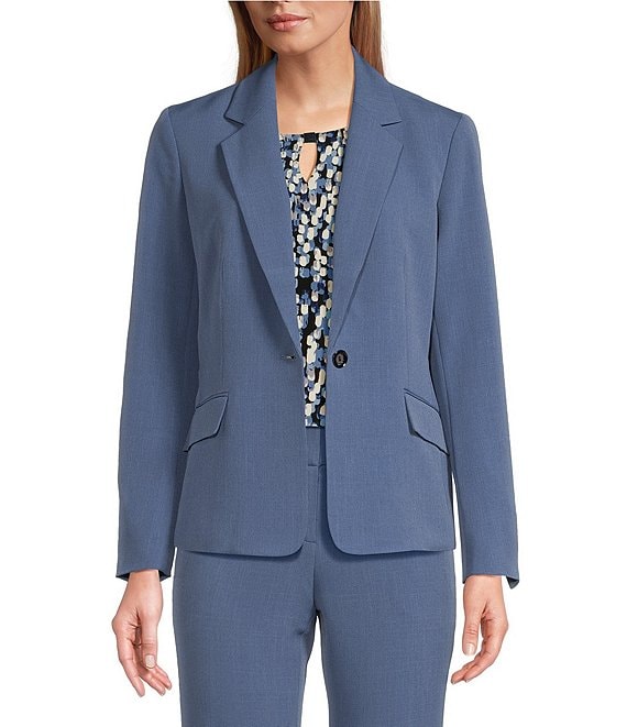 Kasper Petite Stretch Crepe Notch Collar Long Sleeve Blazer Dillard s