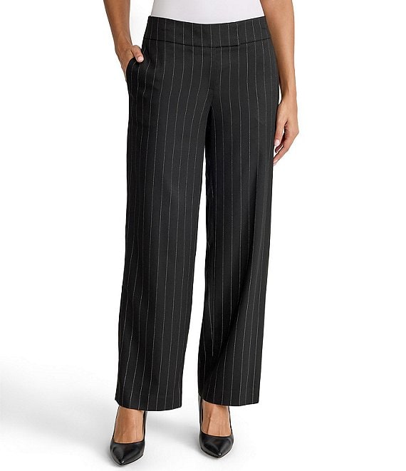 Kasper Pinstripe Straight Leg Pants