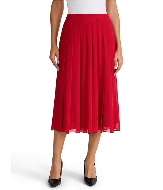Kasper Pleated Midi Skirt