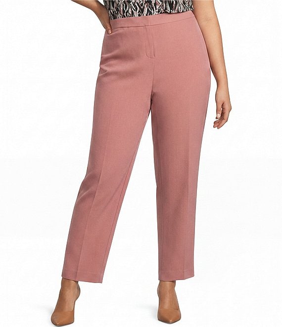 Kasper Plus Size Fly Front Stretch Crepe Pants