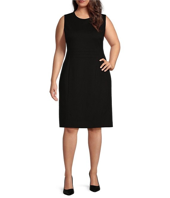 Pauw 100% Silk Black Sleeveless Crew Neck Mini Sheath Dress shops