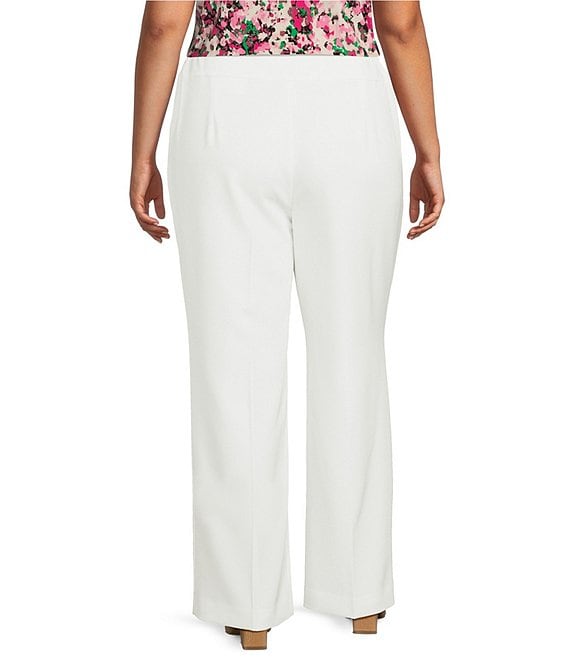 Kasper Plus Size Flat Front Wide Leg Stretch Crepe Pants | Dillard's
