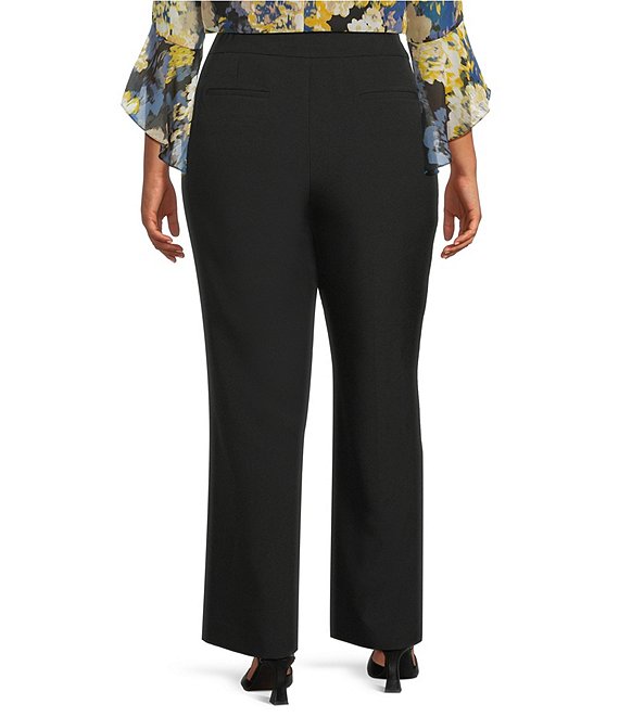 Kasper Plus Size Fly Front Stretch Crepe Wide Leg Pants | Dillard's