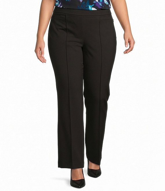 Kasper Plus Size Pull On Straight Pant