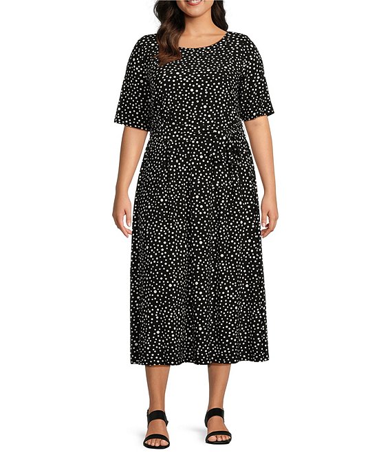 Fit and flare midi dress plus size best sale