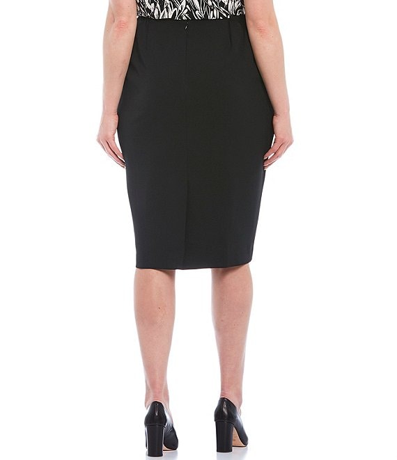 Kasper Plus Size Stretch Crepe Skimmer Skirt | Dillard's