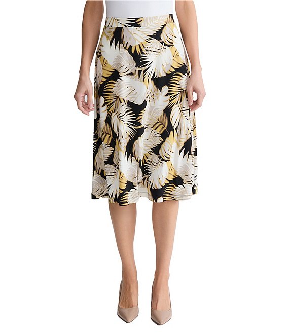 Kasper Printed Midi Flared Skirt