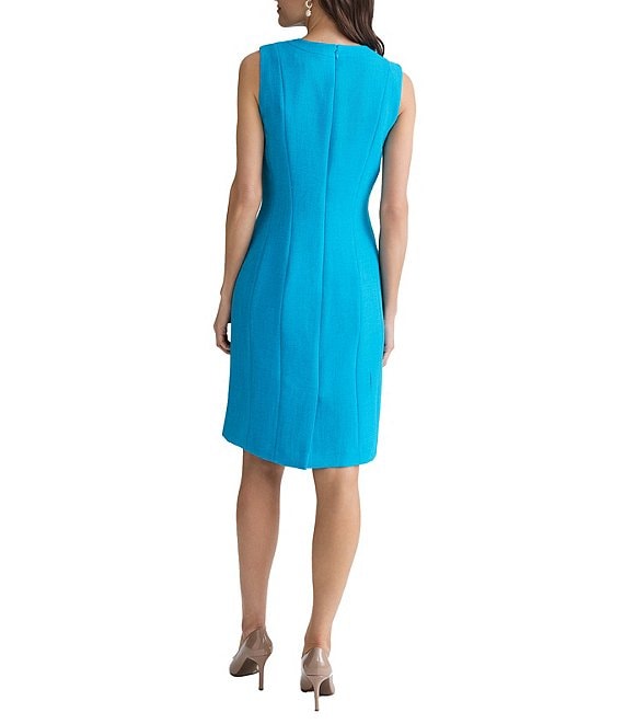 kasper blue dress Kasper Petite Wave Knit Sheath Dress