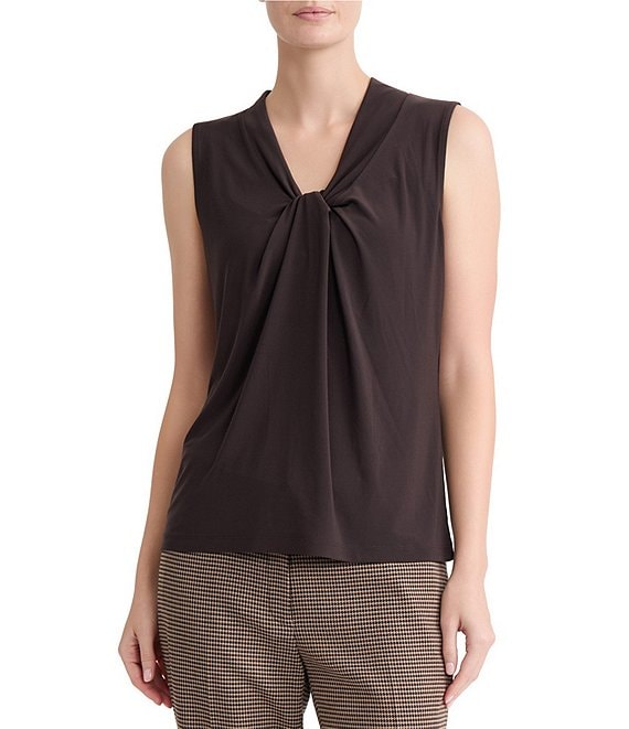 Kasper Sleeveless Knot Neck Top