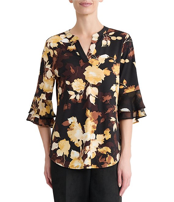 Kasper Split V-Neck Tunic
