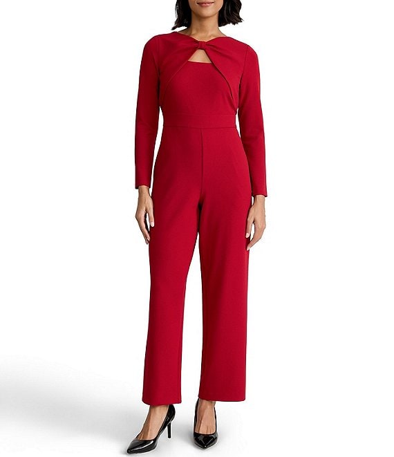 Kasper Three Quarter Sleeve Keyhole Jumpsuit