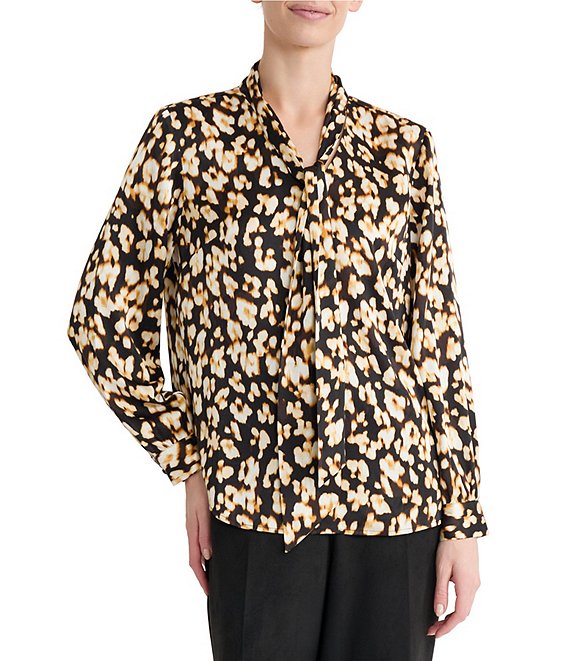 Kasper Tie Neck Satin Blouse