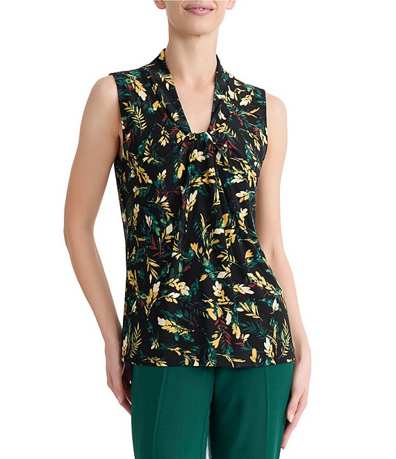 Kasper Twist Front Sleeveless Blouse