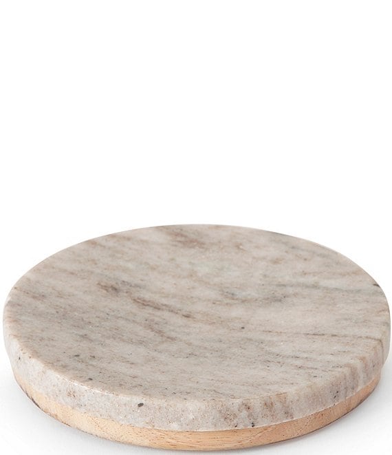 Color:Brown Marble - Image 1 - San Marino Marble & Mango Wood Soap Dish