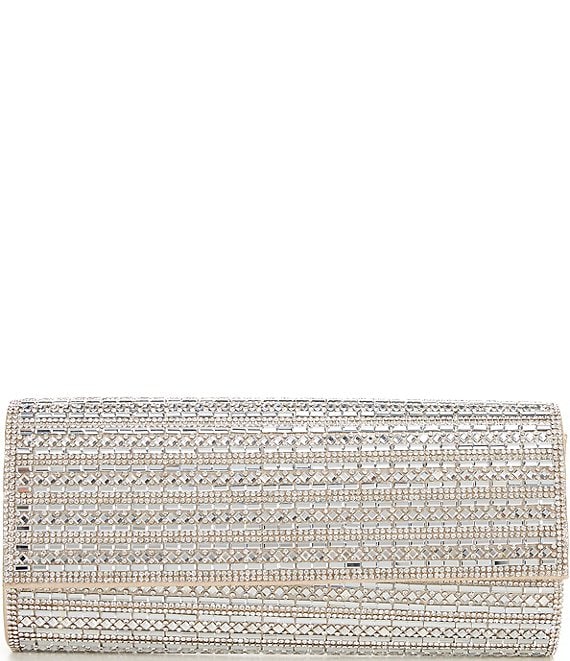 Color:Silver - Image 1 - Crystal Sheet Clutch