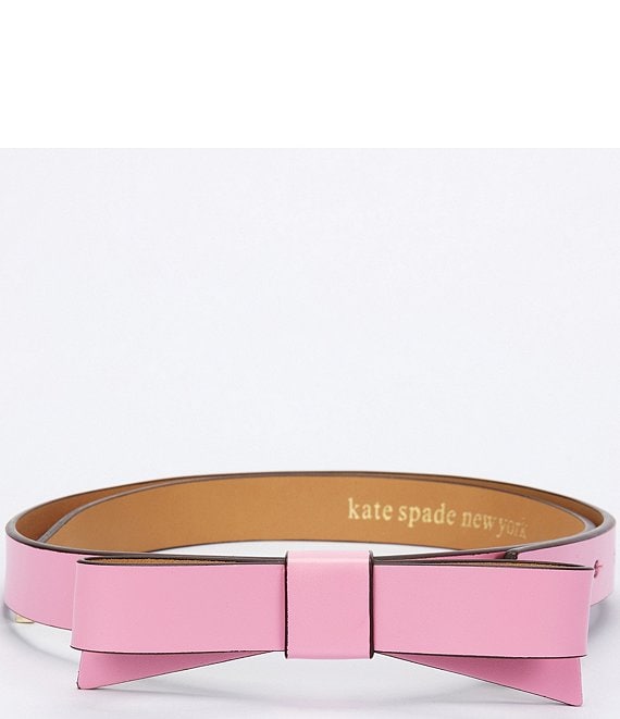 Kate Spade Womens Leather Belt with Bow Light Pink Size Large L kate spade new york Bow Leather Skinny Belts for Women for  main image 3