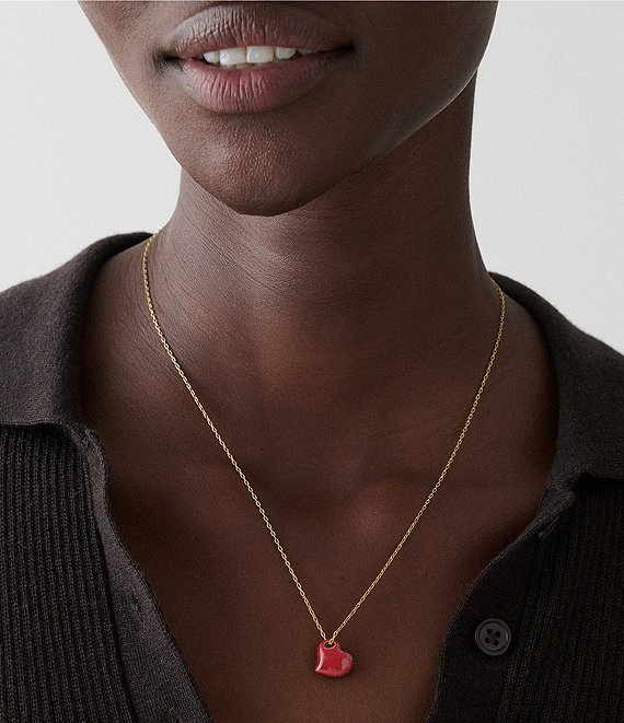 kate spade new york Amour Enamel Short Heart Pendant Necklace