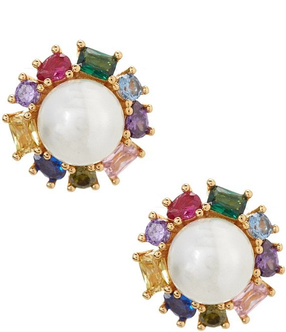 Color:Multi - Image 1 - Candy Shop Pearl Halo Stud Earrings