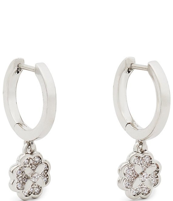 kate spade new york Crystal Heritage Bloom Huggie Drop Earrings