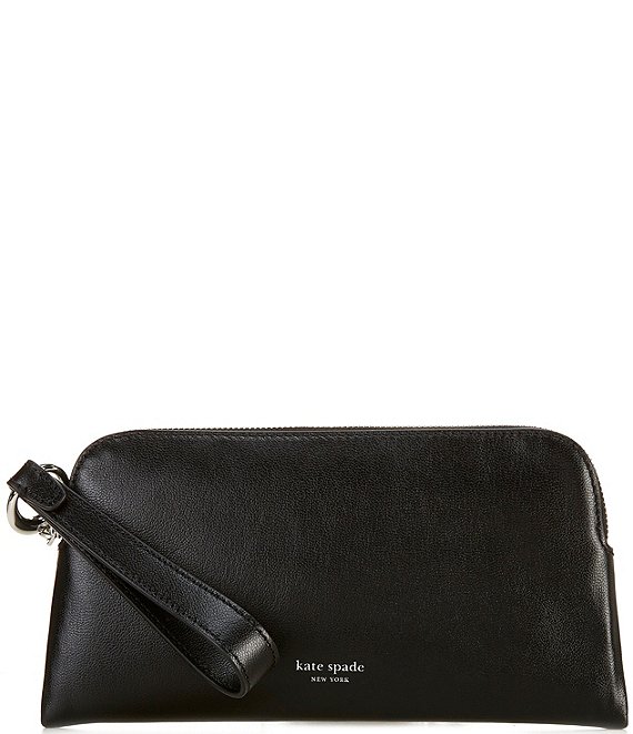 kate spade new york Halo Medium Fine Grain Leather Wristlet, Black - Image 1
