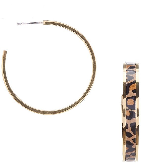 Color:Leopard - Image 1 - Leopard Hoop Earrings