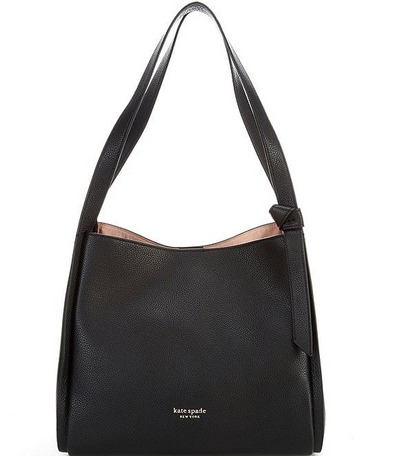 Color:Black - Image 1 - Knott Large Shoulder Bag