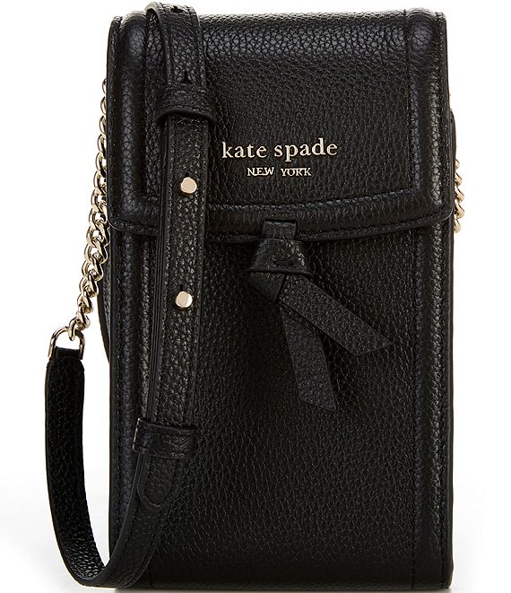 KATE SPADE New York Bow Tie Zipper Leather Bag Crossbody Black Purse Great  Cond. | eBay