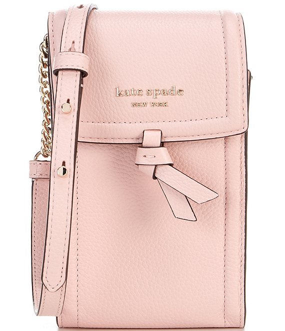 Color:Mochi Pink - Image 1 - Knott Leather Phone Crossbody Bag