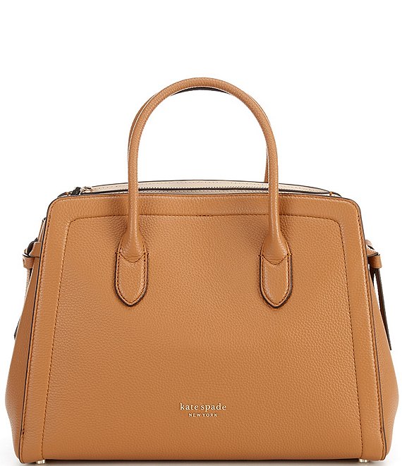 Color:Bungalow - Image 1 - Knott Pebble Leather Large Satchel Bag