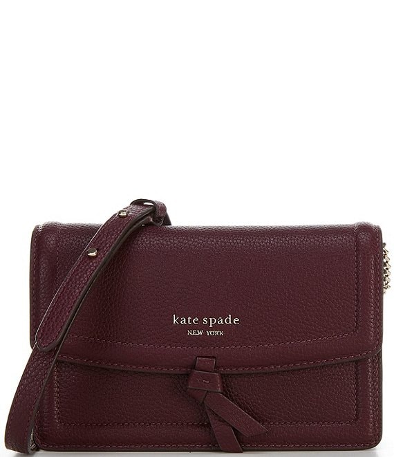 Kate Spade New York Knott Pebbled Leather Flap Crossbody - Deep Cherry