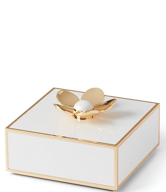 kate spade new york Make It Pop Floral White & Gold Covered Keepsake Box |  Dillard's