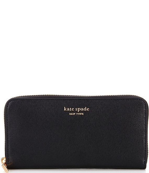 Kate Spade New York Knott Pebbled Leather Small Compact Wallet - Black |  very.co.uk