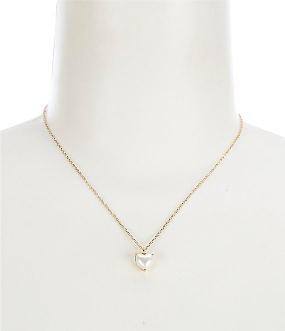The Faux Pearl Decor Heart Pendant Necklace - Pearl Gold Heart Vintage  Necklace - White - Necklaces | RIHOAS