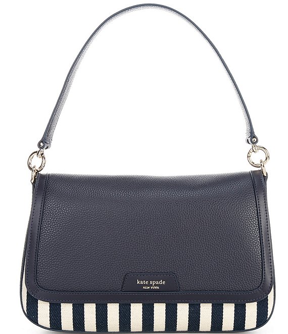 Kate Spade Leather shops and striped satchel