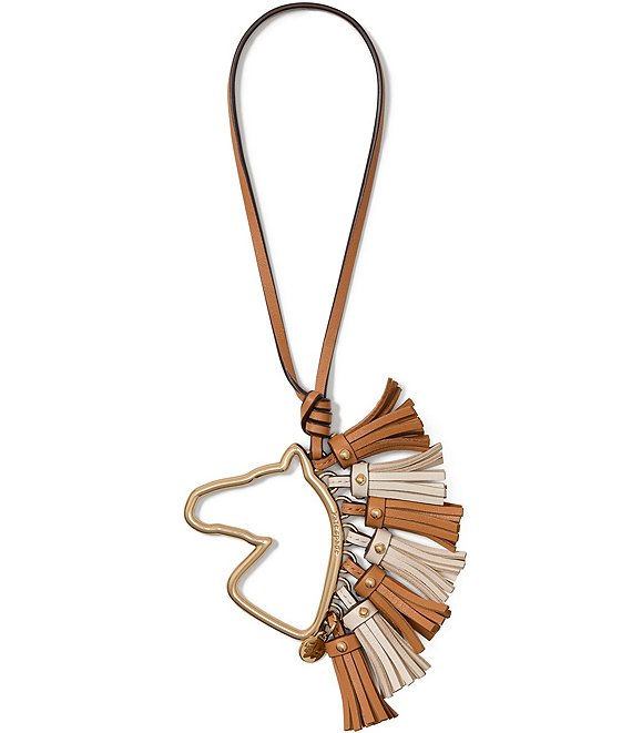 kate spade new york Saddle Up Horse Tassel Bag Charm, Tan Multi - Image 1